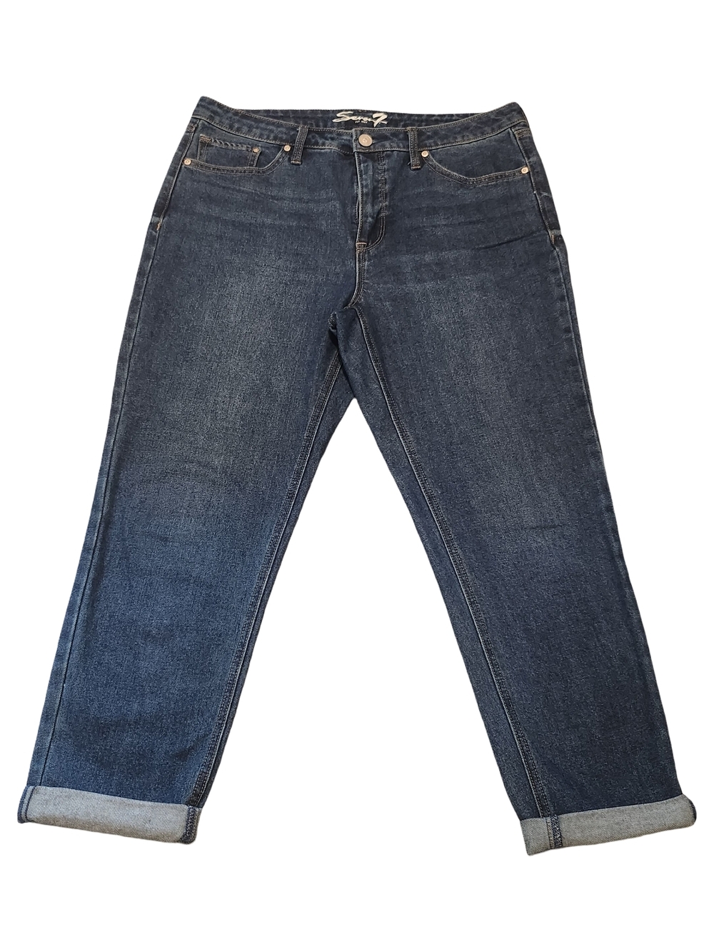 Seven7 Dark Blue Boyfriend Jeans